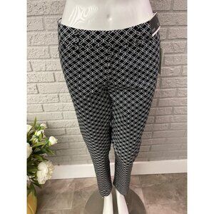 A.N.A Women's Mid-Rise Black & White Geo Print Ankle Pant Size 10 NWT